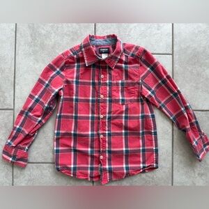 OshKosh B'gosh Kids Red and Blue Plaid Button Down Shirt